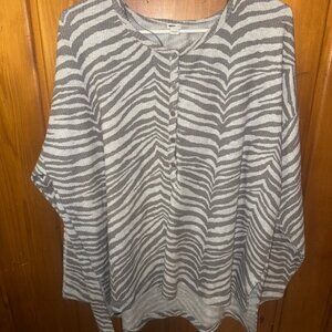 Gray Aerie Zebra Print Women's Top